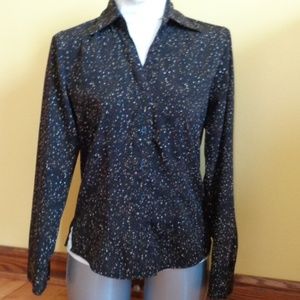 Croft & Barrow blouse Small dark brown print